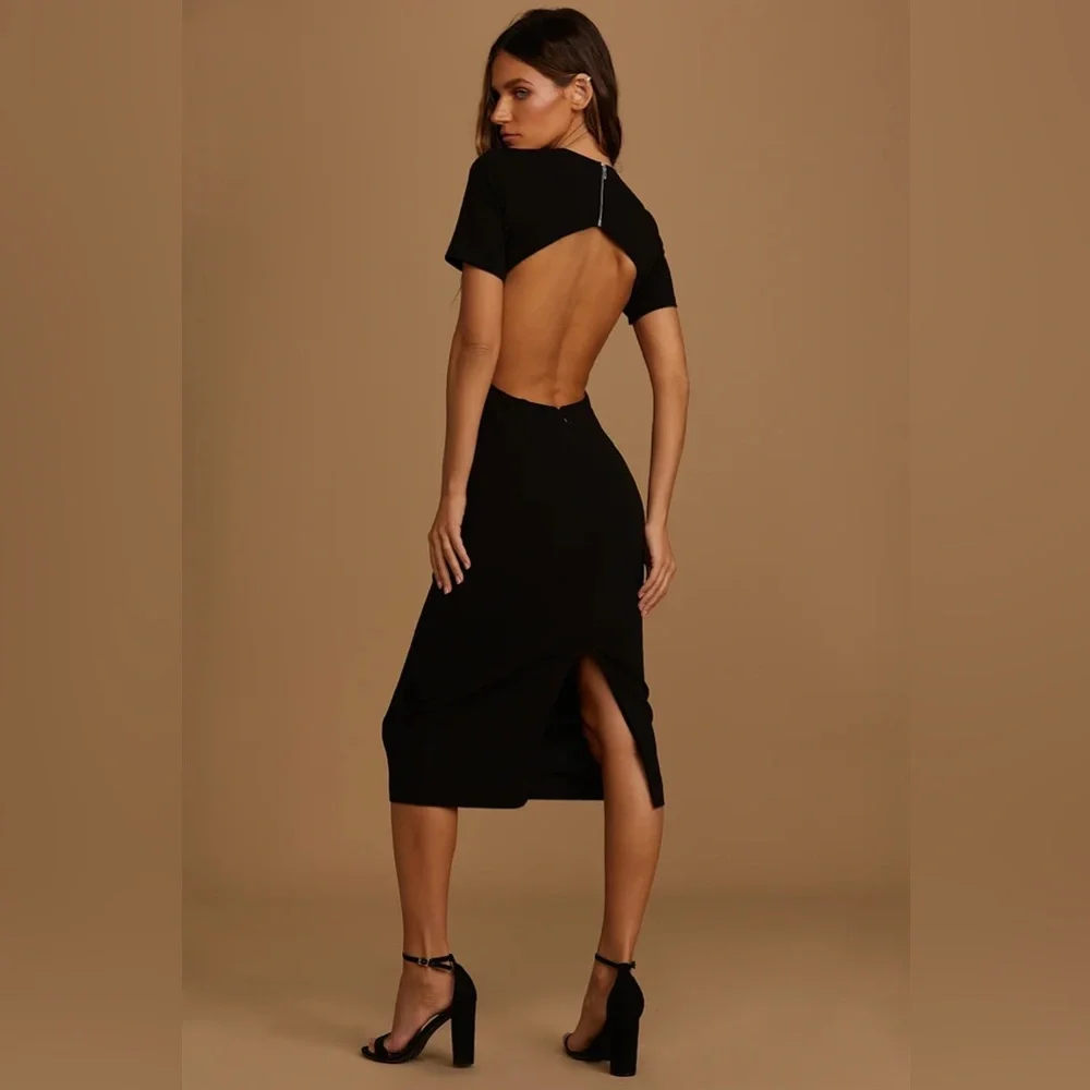 🆕(NWT) LULUs Art of Style Short Sleeve Backless Bodycon Midi/Maxi Dress. XL - Picture 4 of 7